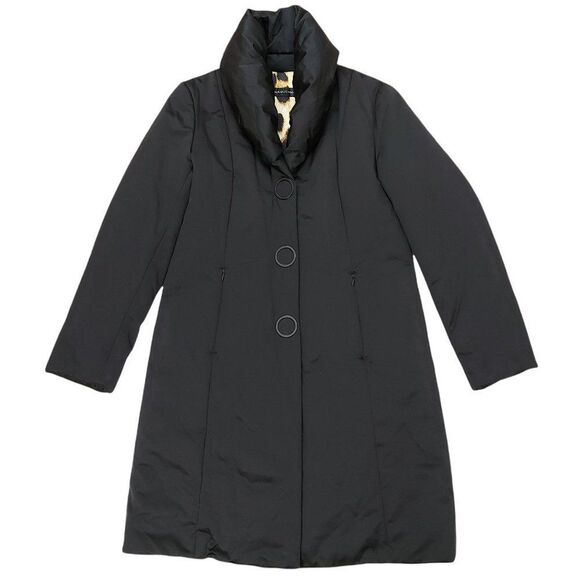 Dana Buchman Softshell Long Jacket Womens Small Black Snap Lined Long Sleeve - Picture 2 of 12